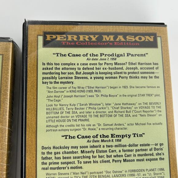 2x Perry Mason Collector's Edition VHS Tapes 4 Episodes '57 '58 -EUC & 1 NEW - Picture 10 of 16